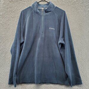 Columbia Men's 1/4 Zip Pullover Soft Fleece Jacket Sweater Gray L Large